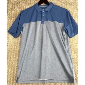 Bolle Polo Golf Shirt Men L Blue/Gray Color‎ Block Short Sleeve Casual
